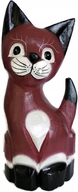 Cica Figura 30cm Piros Kézműves /538/