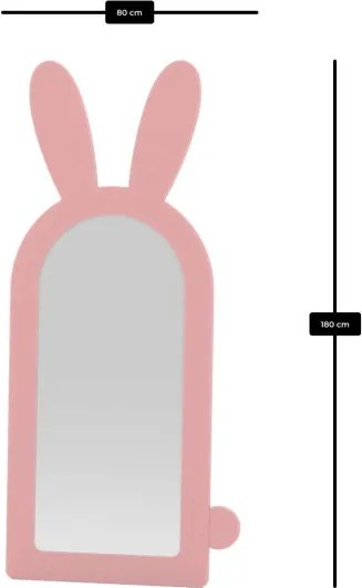 Rabbit tükör, rózsaszín, 80 cm
