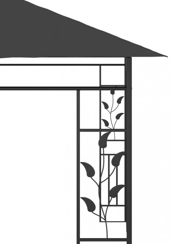 antracitszürke pavilon szúnyoghálóval 6 x 3 x 2,73 m
