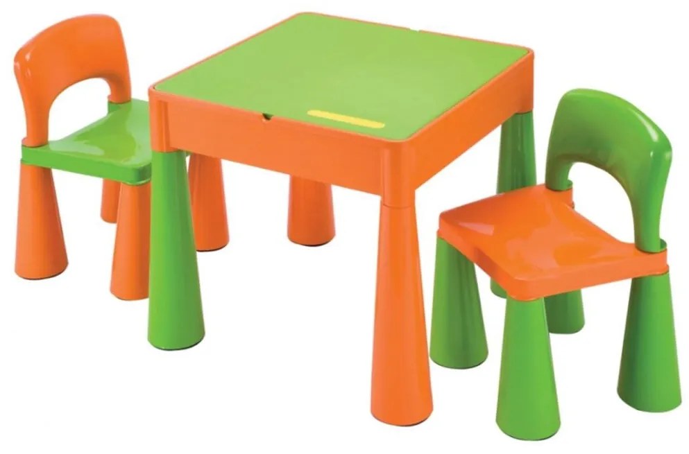 Gyerek szett NEW BABY- asztalka két székkel narancssárga