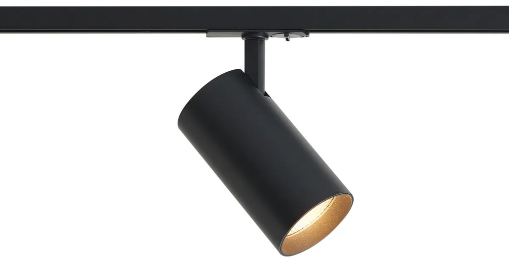 Modern fekete spotlámpa 1 fázisú sínrendszerhez, LED-del - Iconic Mark