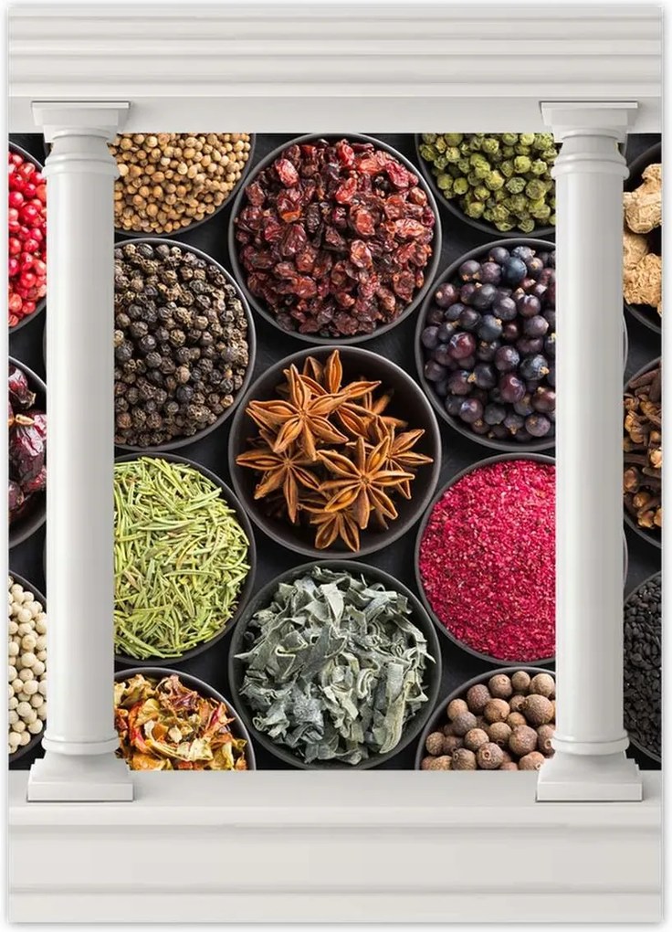 Poszterek 50x70 Fűszertartó tálak gyógynövények