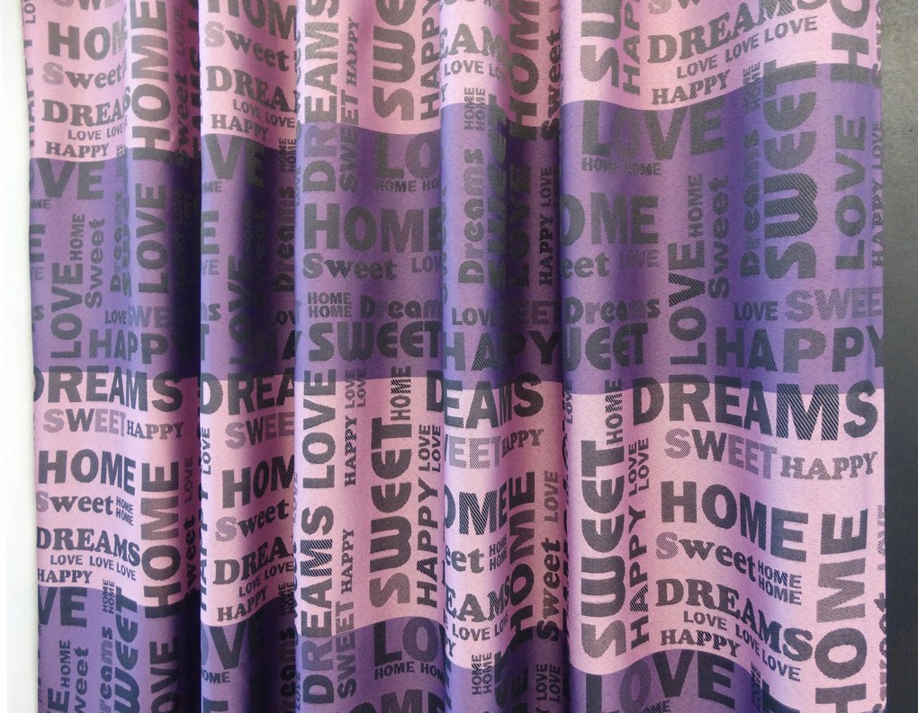 Mg Tk függöny Sweet Home Rózsaszín Fekete 300cm széles lengyel 0,5m