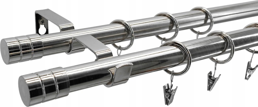Függönykarnis Dupla Fém mix loft végek nikkel szín 19+19 mm 120 cm