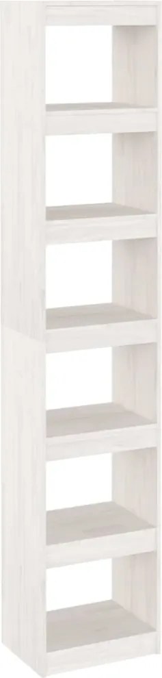 vidaXL fehér tömör fenyőfa könyvszekrény/térelválasztó 40x30x199 cm