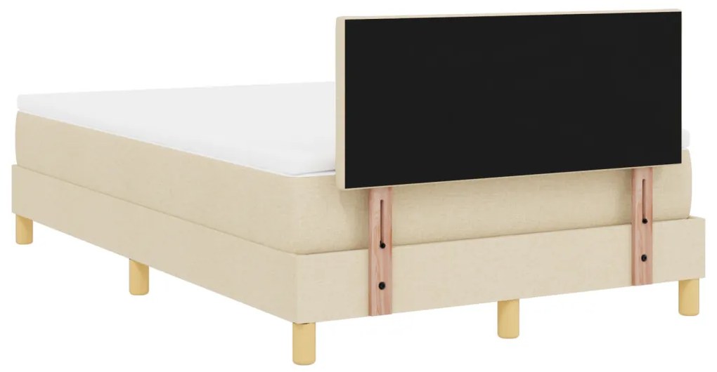 Krém Box Spring Ágy Matrac & LED Világítással 120x200 cm Szövet
