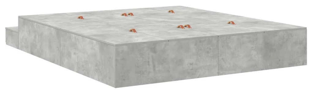 Ágykeret tárolóval Beton szürke 180x200 cm