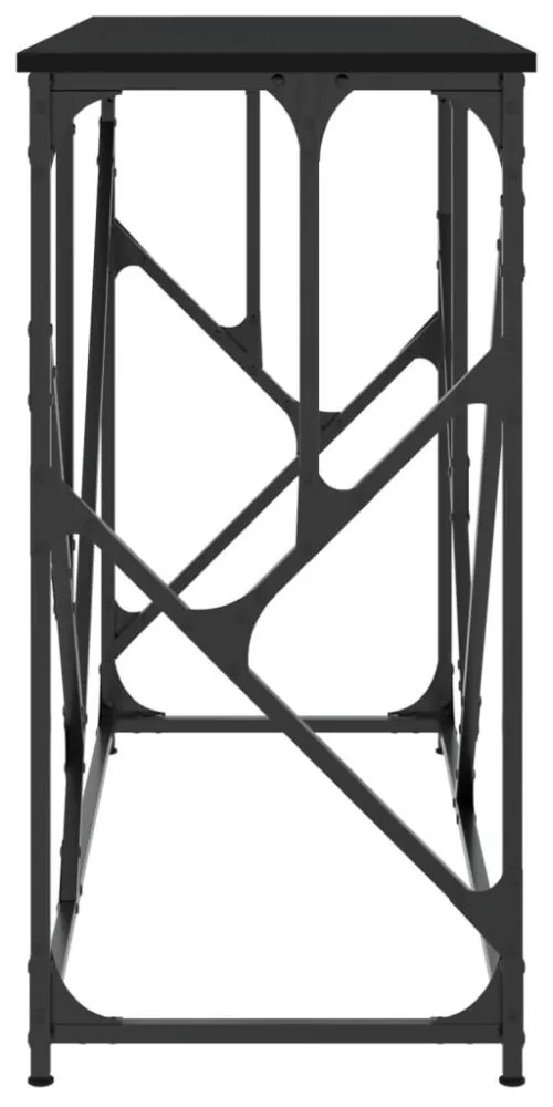 fekete szerelt fa tálalóasztal 100x40x80 cm