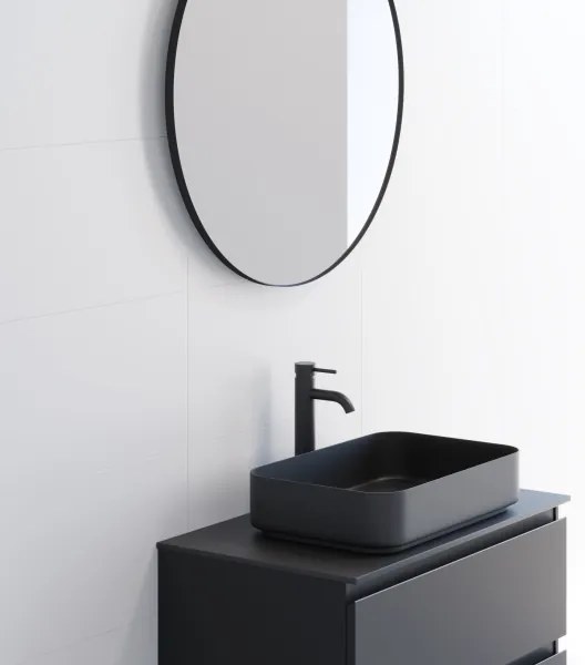 BATH DELUXE 01-080-09-02-00 - BORGSTED fürdőszobai tükör, 80 cm, fekete