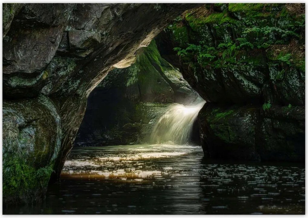 Poszterek 100x70 Hegyek Sziklák Vízesés