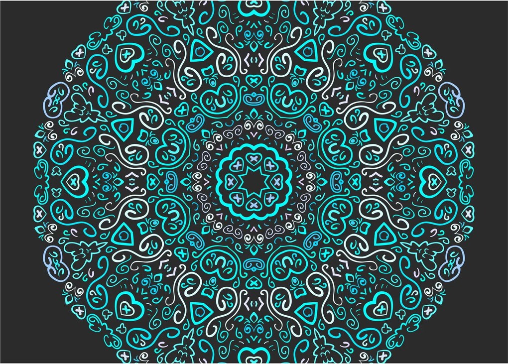 A díszítő absztrakció képe (üvegen) (70x50 cm)