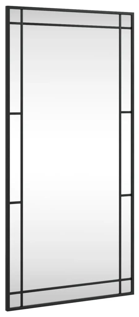 fekete téglalap alakú vas fali tükör 50 x 100 cm
