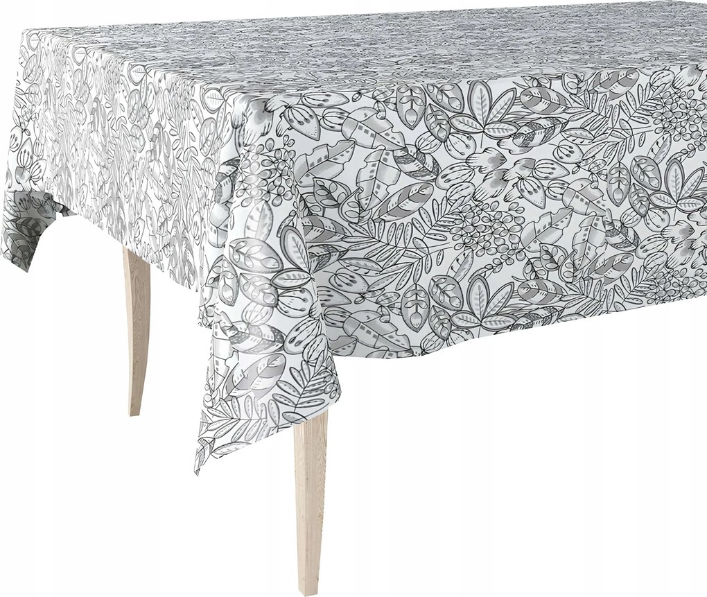 Cerata Vastag Abrosz Cerata Szürke Fehér Virágos Levelekkel 140x170