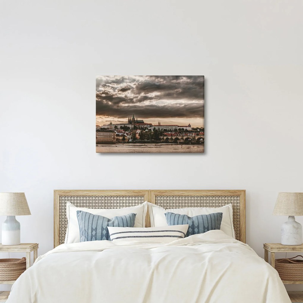Prágai vár a félhomályban képe (70x50 cm)