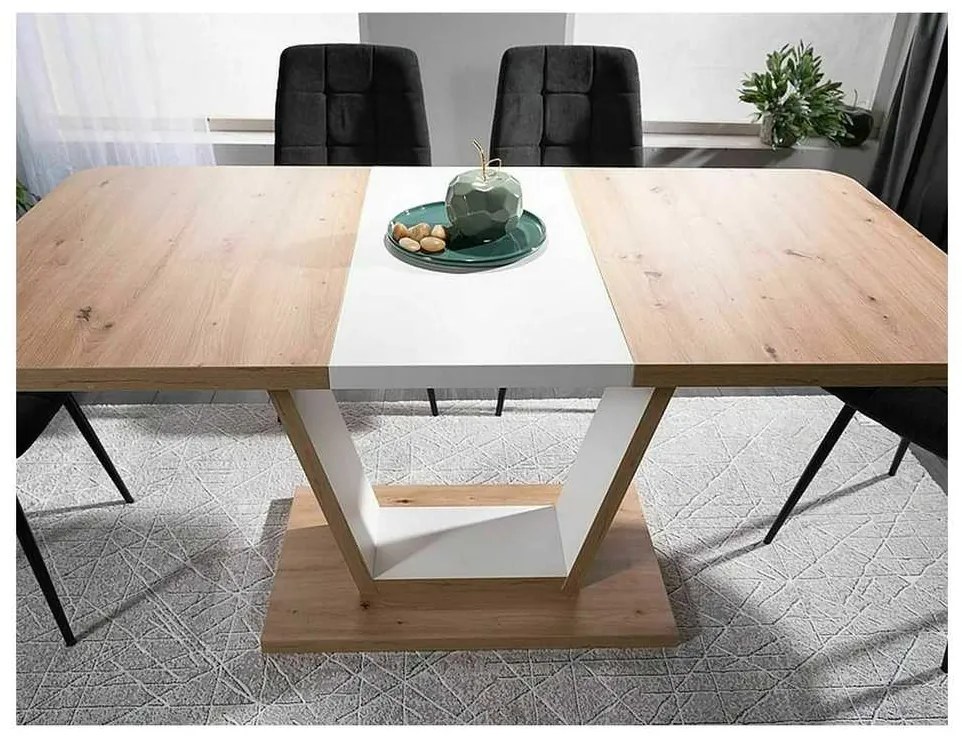 Levin étkezőasztal, artisan tölgy / fehér