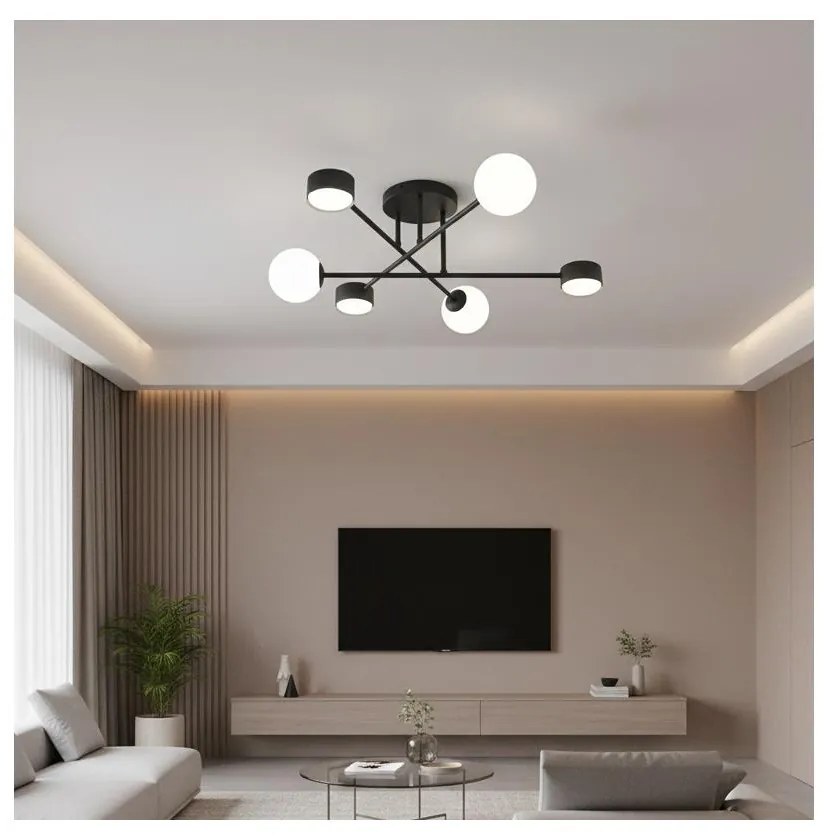 HOLON felületre szerelhető csillár 3xG9/8W/230V + 3xGX53/12W fekete