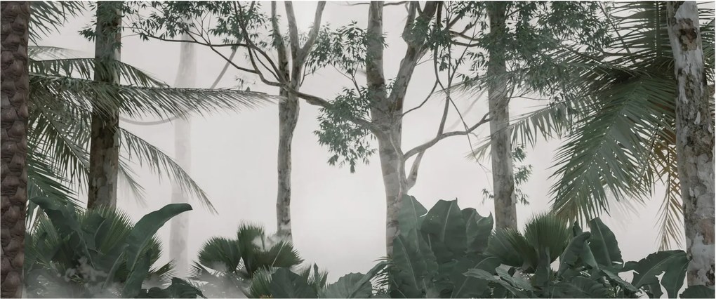 Kép - dzsungel a reggeli ködben (120x50 cm)