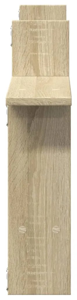 2 db sonoma tölgy színű szerelt fa fali polc 50 x 12 x 50 cm