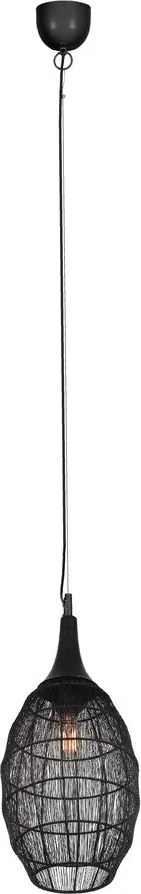 Matt fekete függőlámpa fém búrával Soraya – Trio