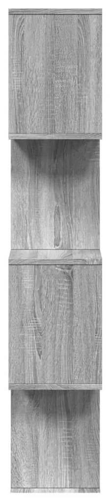 4 szintes szürke sonoma fa elválasztó könyvespolc 70x24x129 cm