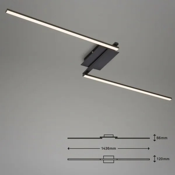 Brilo 3500-015 - LED Felületre szerelhető csillár STAFF 2xLED/6W/230V fekete