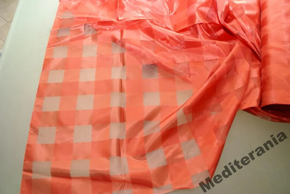 függöny 300cm piros kockás akciós