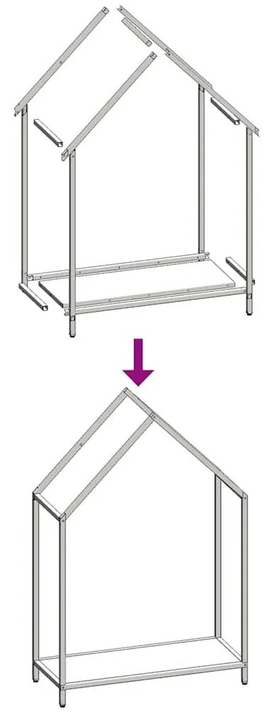 antracitszürke hidegen hengerelt acél tűzifatároló 60x25x90 cm