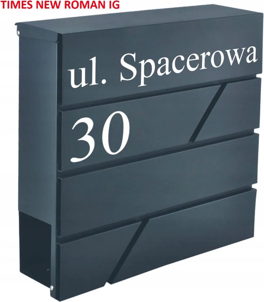 Postaláda Újságtartó Antracit Házszám Uv Nyomtatás