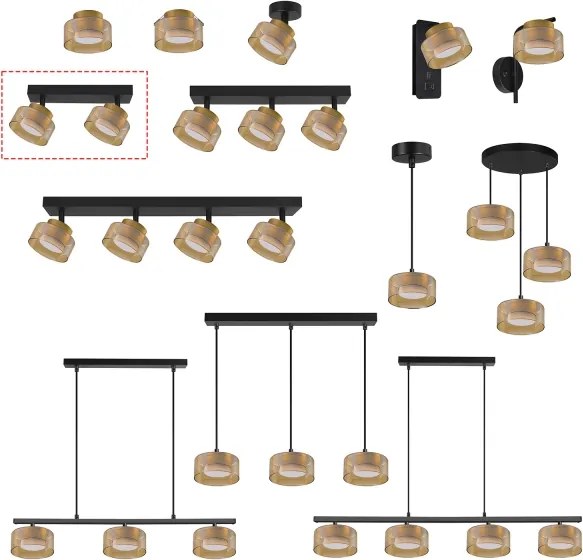 Brilagi - AURA LUX spotlámpa 2xGX53/30W/230V fekete/arany