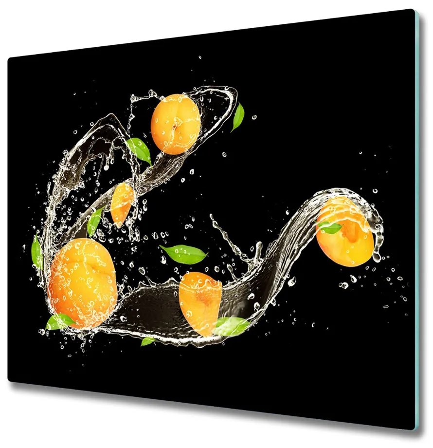 Üveg vágódeszka A kajszibarack és a víz 60x52 cm