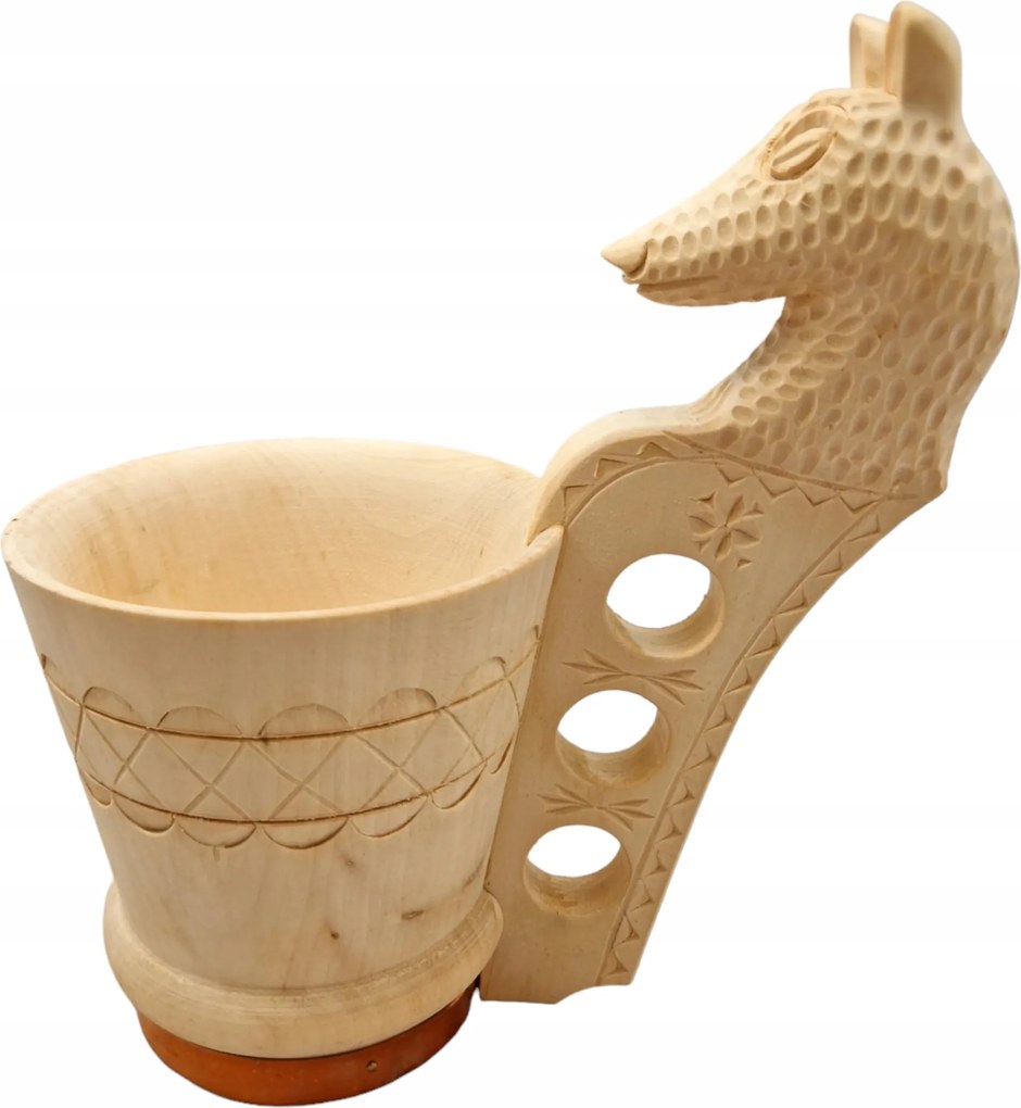 Hegyi bögre fából faragott 0,4 Medve