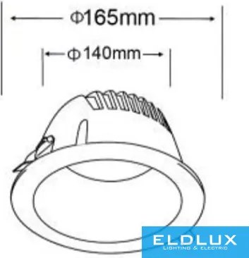 UNIVERSO mélysugárzó 24w 2400lm 6500k CRI≥80 60° kivágásØ140 fehér