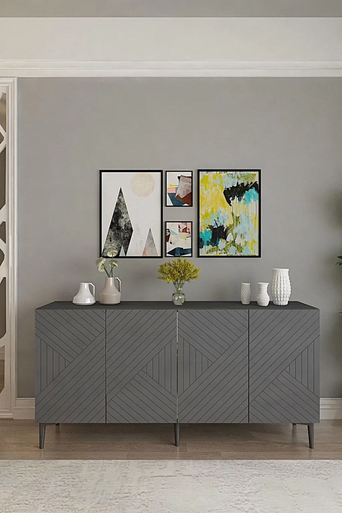 Ferro komód, antracit, 150 cm