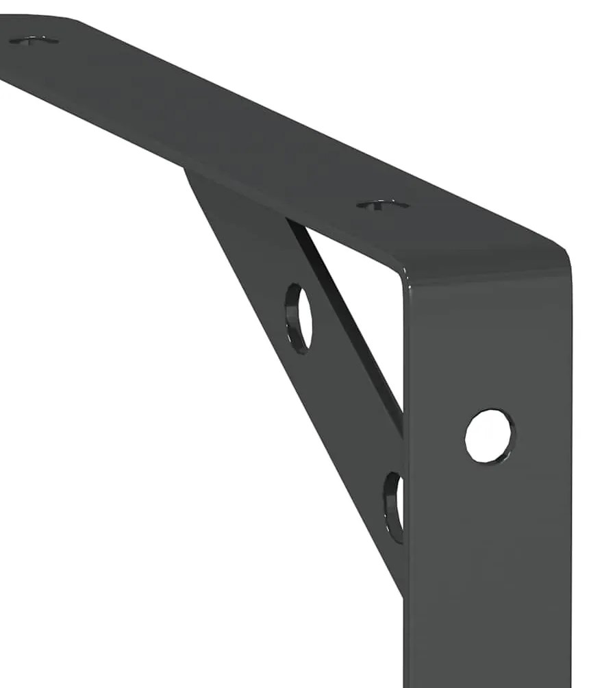 4 db fekete rozsdamentes acél polctartó 20 x 2,5 x 14 cm