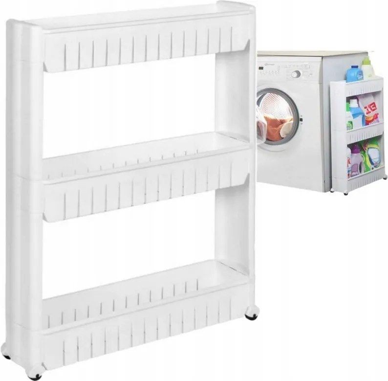 Gurulós Fürdőszobai Mobil Könyvespolc Szekrény 3 Polcos