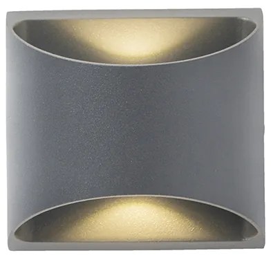 Modern kültéri fali lámpa sötétszürke LED-del 2-lámpás IP54 - Mal