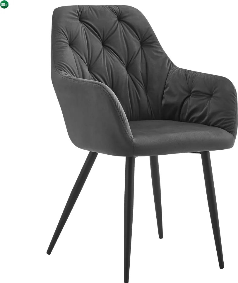 Design fotel, sötétszürke Velvet szövet, VERIO NEW