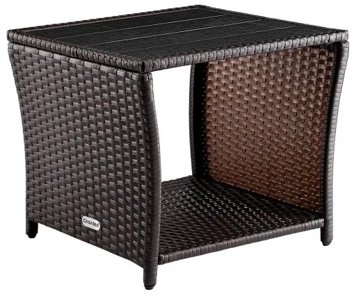 Casaria® Vedis rattan asztal 45x45x40cm - barna