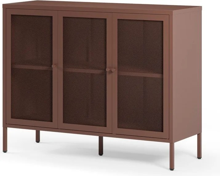 Borvörös fém komód 121x90x40 cm Fayna – Marckeric