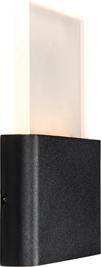 Kültéri fali lámpa fekete, beépített LED-del, házszámokkal, IP54 - Kandi