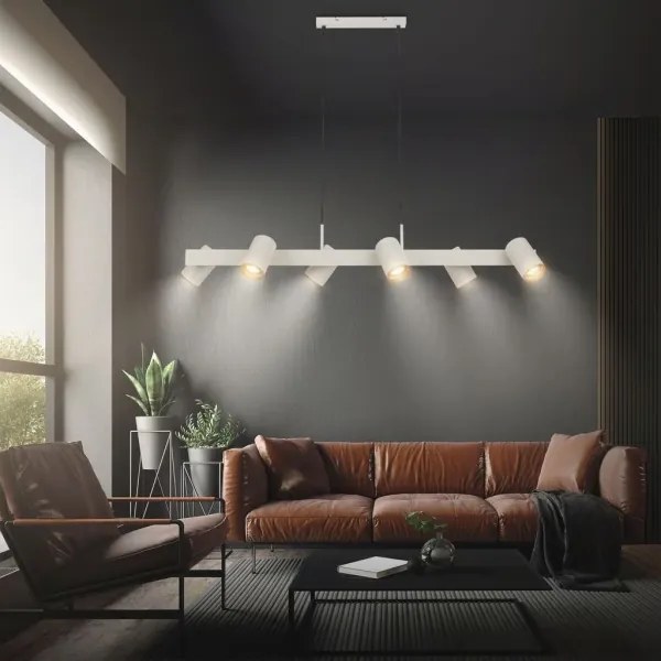 Briloner 4058064 - ERA zsinóros függeszték 6xGU10/10W/230V krémszínű