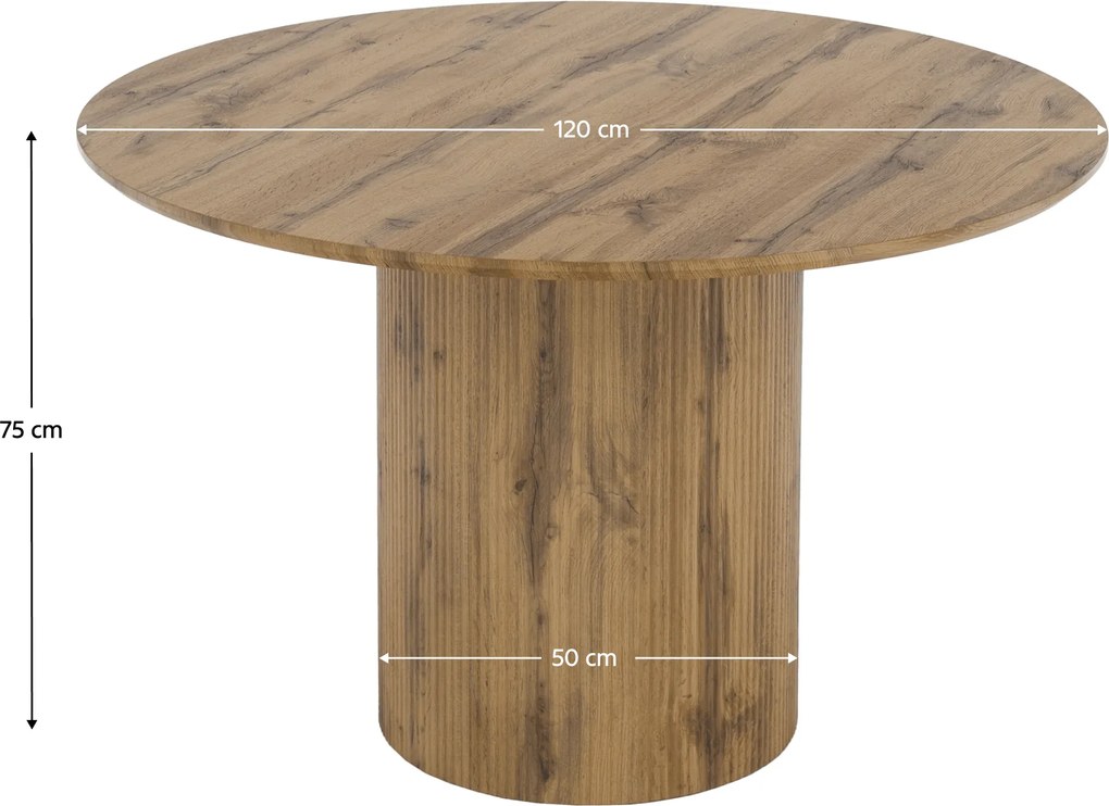 Étkezőasztal, tölgy, átmérő 120 cm, MAHIR TYP 2