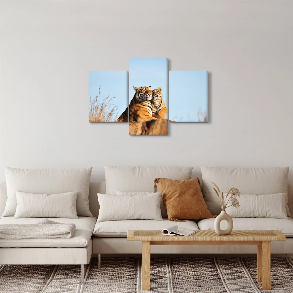 Kép - Tigris és a kölyke (90x60 cm)