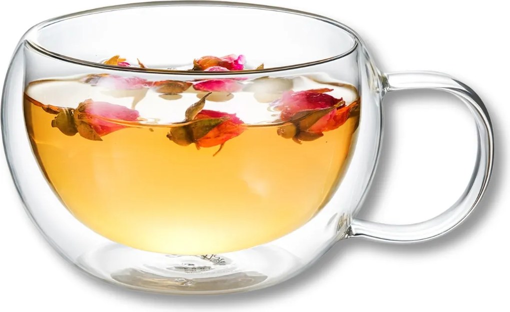 Wilmax duplafalú kávés- és teáscsésze 400 ml thermo üveg