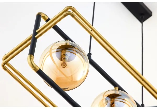 Jupiter 2027 - Csillár zsinóron FIORI 3xG9/10W/230V fekete/arany/bézs