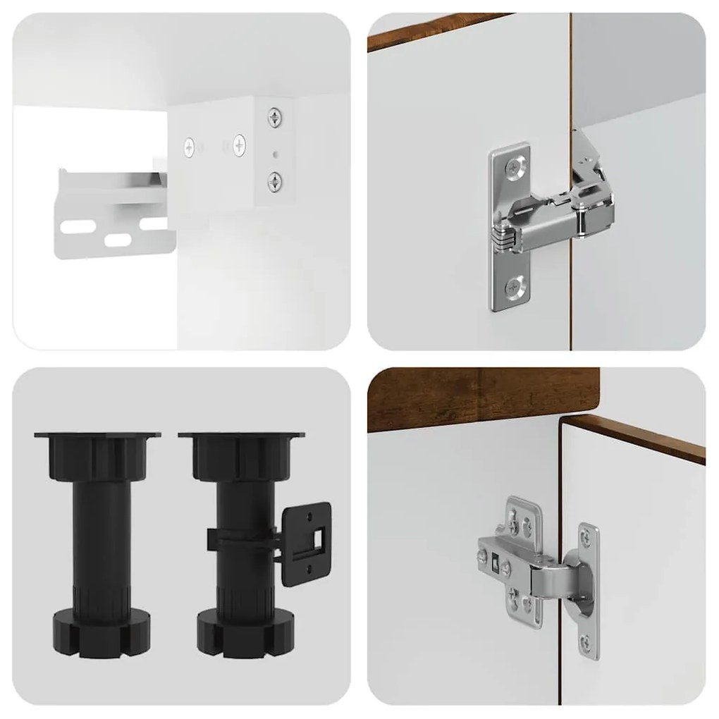 4 részes konyhaszekrény szett Porto füstölt tölgy műszaki fa