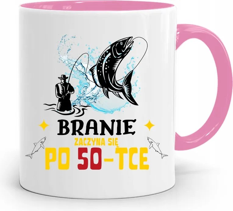 Születésnapra 50 50-es 50-es Bögre Rózsaszín Ajándék fényképes nyomattal