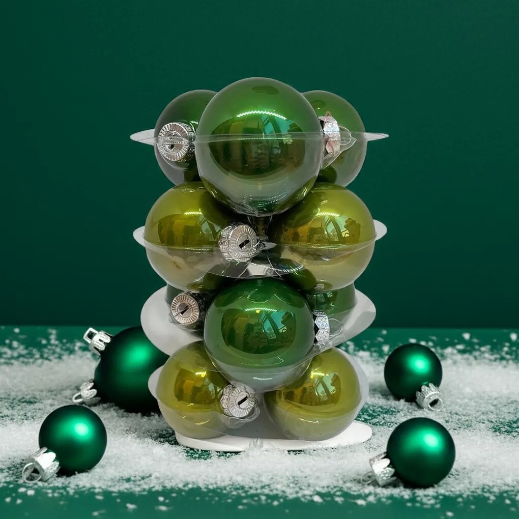 New Green &#039;21 üveg karácsonyi gömb szett 12*6cm