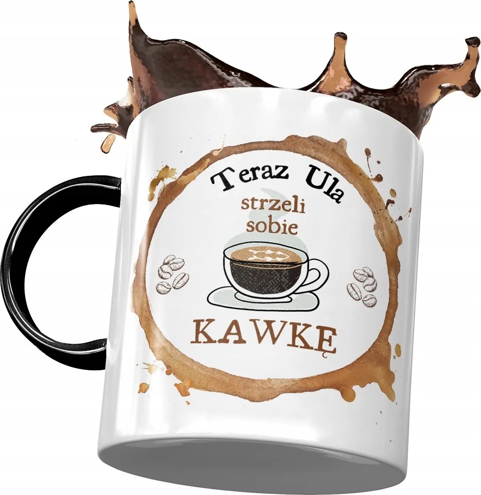 Fekete bögre Ursula Kaptár Barátnő Feleség Nyomtatott Fotóval