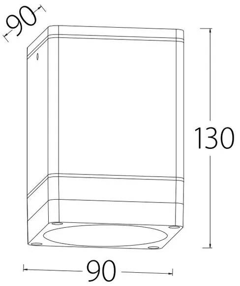 Lámpa Mennyezeti lámpatest RIVEN, aluminium, 102x120, IP54, max 35W, négyzet, grafit